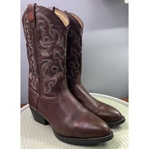 Tony Lama Men's Western Leather Rubber Sole Brown Cowboy Riding Boots Sz. 11D